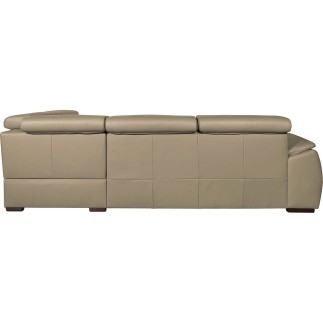 Canapé d'angle en 100% cuir de luxe italien convertible et avec coffre, 5/6 places CITIZEN, couleur beige, angle droit
