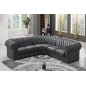 Canapé d'angle en cuir italien 6/7 places BIJOU, gris foncé. Canapé d'angle en cuir italien 6/7 places BIJOU, gris foncé.