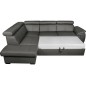 Canapé d'angle en 100% cuir de luxe italien convertible et avec coffre, 5/6 places CITIZEN, couleur gris foncé, angle gauche Canapé d'angle en 100% cuir de luxe italien convertible et avec coffre, 5/6 places CITIZEN, couleur gris foncé, angle gauche