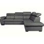 Canapé d'angle en 100% cuir de luxe italien convertible et avec coffre, 5/6 places CITIZEN, couleur gris foncé, angle droit Canapé d'angle en 100% cuir de luxe italien convertible et avec coffre, 5/6 places CITIZEN, couleur gris foncé, angle droit
