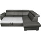Canapé d'angle en 100% cuir de luxe italien convertible et avec coffre, 5/6 places CITIZEN, couleur gris foncé, angle droit Canapé d'angle en 100% cuir de luxe italien convertible et avec coffre, 5/6 places CITIZEN, couleur gris foncé, angle droit