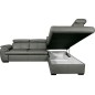 Canapé d'angle en 100% cuir de luxe italien convertible et avec coffre, 5/6 places CITIZEN, couleur gris foncé, angle droit Canapé d'angle en 100% cuir de luxe italien convertible et avec coffre, 5/6 places CITIZEN, couleur gris foncé, angle droit