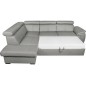Canapé d'angle en 100% cuir de luxe italien convertible et avec coffre, 5/6 places CITIZEN, couleur gris clair, angle gauche Canapé d'angle en 100% cuir de luxe italien convertible et avec coffre, 5/6 places CITIZEN, couleur gris clair, angle gauche