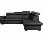 Canapé d'angle en 100% cuir de luxe italien convertible et avec coffre, 5/6 places CITIZEN, couleur noire, angle droit Canapé d'angle en 100% cuir de luxe italien convertible et avec coffre, 5/6 places CITIZEN, couleur noire, angle droit