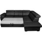 Canapé d'angle en 100% cuir de luxe italien convertible et avec coffre, 5/6 places CITIZEN, couleur noire, angle droit Canapé d'angle en 100% cuir de luxe italien convertible et avec coffre, 5/6 places CITIZEN, couleur noire, angle droit