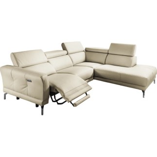 2eme paiement de la commande: Canapé d'angle relax en 100% tout cuir épais de luxe italien avec relax électrique, 5/6 places dal