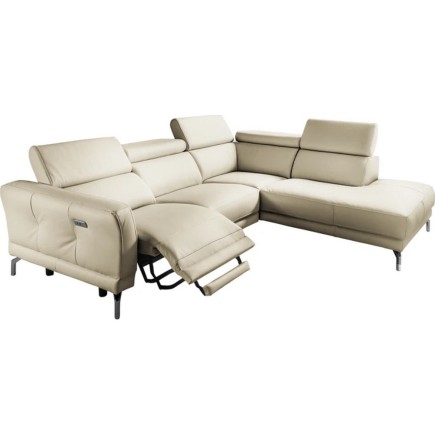 2eme paiement de la commande: Canapé d'angle relax en 100% tout cuir épais de luxe italien avec relax électrique, 5/6 places dal