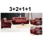1er paiement de la commande: Ensemble OXFORD 4 pièces: composé d'un canapé: 3+2+1+1, 3 places + 2 places + 2 fauteuils en cuir l