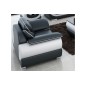 Fauteuil 1 place en cuir italien vachette CANDIDE noir et blanc Fauteuil 1 place en cuir italien vachette CANDIDE noir et blanc