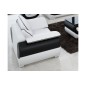 Fauteuil 1 place en cuir italien vachette CANDIDE blanc et noir Fauteuil 1 place en cuir italien vachette CANDIDE blanc et noir