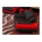 Fauteuil 1 place en cuir italien vachette CANDIDE noir et rouge Fauteuil 1 place en cuir italien vachette CANDIDE noir et rouge