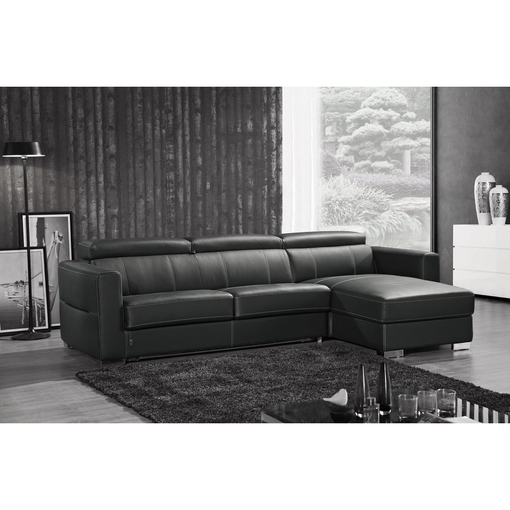 Canapé d'angle convertible en cuir de buffle italien de luxe 5 places ANTHONY, noir, angle droit, Canapé d'angle convertible en cuir de buffle italien de luxe 5 places ANTHONY, noir, angle droit,