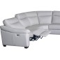 Canapé d'angle double relax en 100% tout cuir épais de luxe italien avec 2 relax électrique, 6/7 places, DAKOTA, blanc cassé Canapé d'angle double relax en 100% tout cuir épais de luxe italien avec 2 relax électrique, 6/7 places, DAKOTA, blanc cassé