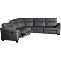 Canapé d'angle double relax en 100% tout cuir épais de luxe italien avec 2 relax électrique, 6/7 places, DAKOTA, anthracite Canapé d'angle double relax en 100% tout cuir épais de luxe italien avec 2 relax électrique, 6/7 places, DAKOTA, anthracite