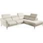 Canapé d'angle en 100% tout cuir épais de luxe italien 5/6 places DALEN, blanc cassé, angle droit Canapé d'angle en 100% tout cuir épais de luxe italien 5/6 places DALEN, blanc cassé, angle droit
