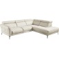 Canapé d'angle en 100% tout cuir épais de luxe italien 5/6 places DALEN, blanc cassé, angle droit Canapé d'angle en 100% tout cuir épais de luxe italien 5/6 places DALEN, blanc cassé, angle droit