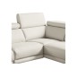 Canapé d'angle en 100% tout cuir épais de luxe italien 5/6 places DALEN, blanc cassé, angle gauche