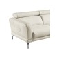 Canapé d'angle en 100% tout cuir épais de luxe italien 5/6 places DALEN, blanc cassé, angle gauche