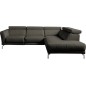 Canapé d'angle en 100% tout cuir épais de luxe italien 5/6 places DALEN, anthracite, angle droit Canapé d'angle en 100% tout cuir épais de luxe italien 5/6 places DALEN, anthracite, angle droit