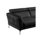 Canapé d'angle en 100% tout cuir épais de luxe italien 5/6 places DALEN, noir, angle droit Canapé d'angle en 100% tout cuir épais de luxe italien 5/6 places DALEN, noir, angle droit