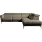 Canapé d'angle en 100% tout cuir épais de luxe italien 5/6 places DALEN, taupe, angle droit Canapé d'angle en 100% tout cuir épais de luxe italien 5/6 places DALEN, taupe, angle droit