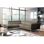 Canapé d'angle en 100% tout cuir épais de luxe italien 5/6 places DALEN, taupe, angle gauche Canapé d'angle en 100% tout cuir épais de luxe italien 5/6 places DALEN, taupe, angle gauche