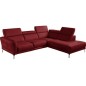 Canapé d'angle en 100% tout cuir épais de luxe italien 5/6 places DALEN, rouge foncé, angle droit Canapé d'angle en 100% tout cuir épais de luxe italien 5/6 places DALEN, rouge foncé, angle droit