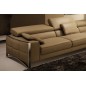 Canapé d'angle en cuir italien haut de gamme 5 places SUEDE, marron, angle droit Canapé d'angle en cuir italien haut de gamme 5 places SUEDE, marron, angle droit