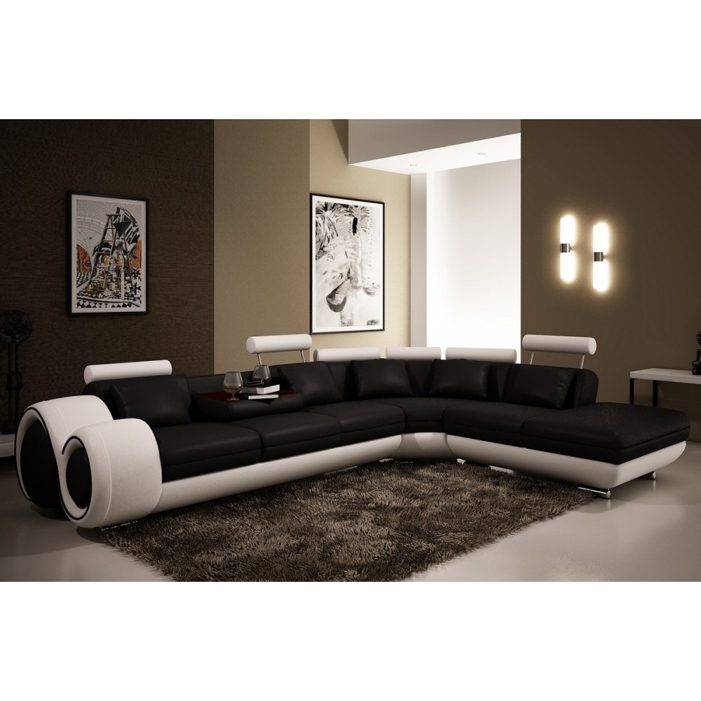2eme paiement de la commande: Canapé d'angle VISION en cuir haut de gamme italien Noir N°366 Blanc N°781 Angle idem photo - sur 2eme paiement de la commande: Canapé d'angle VISION en cuir haut de gamme italien Noir N°366 Blanc N°781 Angle idem photo - sur