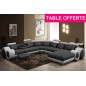 Canapé d'angle en cuir italien 8 places carlton, gris foncé et blanc - Table ronde offerte, angle gauche Canapé d'angle en cuir italien 8 places carlton, gris foncé et blanc - Table ronde offerte, angle gauche