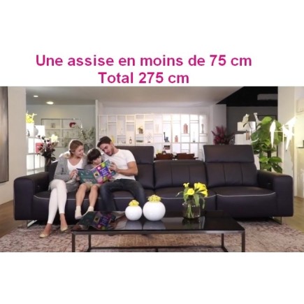 Solde commande: Canapé droit en cuir de buffle italien de luxe, version sans relax, sur mesure personnalisé sur demande, LONGUEU