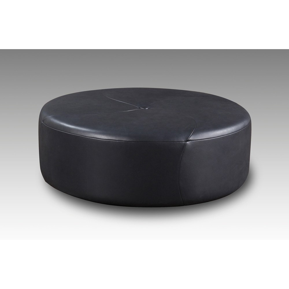 Grand pouf en cuir italien GIANT, noir. Grand pouf en cuir italien GIANT, noir.