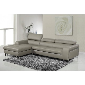 1er paiement de la commande: Canapé d'angle cuir buffle italien 5 places , sardaigne, couleur gris clair, angle gauche, 6x sans