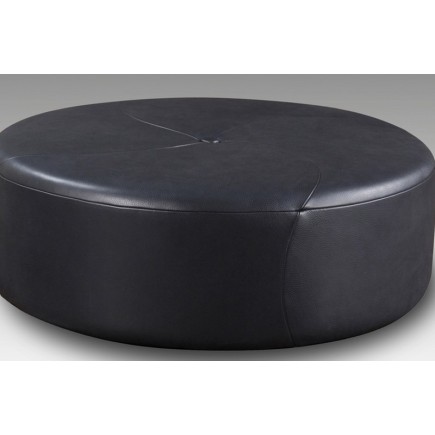 Grand pouf en cuir italien GIANT, noir.