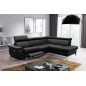 Canapé d'angle en cuir italien de luxe 5/6 places avec relax électrique et coffre, LINCOLN, noir, angle droit Canapé d'angle en cuir italien de luxe 5/6 places avec relax électrique et coffre, LINCOLN, noir, angle droit
