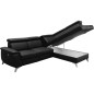 Canapé d'angle en cuir italien de luxe 5/6 places avec relax électrique et coffre, LINCOLN, noir, angle droit Canapé d'angle en cuir italien de luxe 5/6 places avec relax électrique et coffre, LINCOLN, noir, angle droit