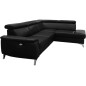 Canapé d'angle en cuir italien de luxe 5/6 places avec relax électrique et coffre, LINCOLN, noir, angle droit Canapé d'angle en cuir italien de luxe 5/6 places avec relax électrique et coffre, LINCOLN, noir, angle droit