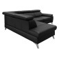 - Canapé d'angle en cuir italien de luxe 5/6 places avec relax électrique et coffre, LINCOLN, noir, angle gauche - Canapé d'angle en cuir italien de luxe 5/6 places avec relax électrique et coffre, LINCOLN, noir, angle gauche