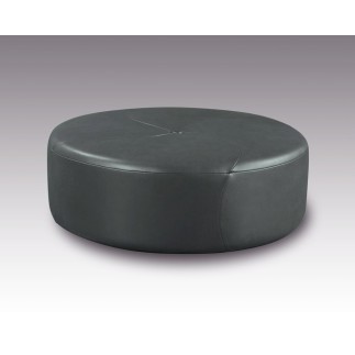 Grand pouf en cuir italien GIANT, gris foncé.