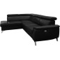 - Canapé d'angle en cuir italien de luxe 5/6 places avec relax électrique et coffre, LINCOLN, noir, angle gauche - Canapé d'angle en cuir italien de luxe 5/6 places avec relax électrique et coffre, LINCOLN, noir, angle gauche