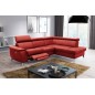 Canapé d'angle en cuir italien de luxe 5/6 places avec relax électrique et coffre, LINCOLN, rouge foncé, angle droit Canapé d'angle en cuir italien de luxe 5/6 places avec relax électrique et coffre, LINCOLN, rouge foncé, angle droit