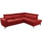 Canapé d'angle en cuir italien de luxe 5/6 places avec relax électrique et coffre, LINCOLN, rouge foncé, angle droit Canapé d'angle en cuir italien de luxe 5/6 places avec relax électrique et coffre, LINCOLN, rouge foncé, angle droit