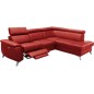 Canapé d'angle en cuir italien de luxe 5/6 places avec relax électrique et coffre, LINCOLN, rouge foncé, angle droit Canapé d'angle en cuir italien de luxe 5/6 places avec relax électrique et coffre, LINCOLN, rouge foncé, angle droit
