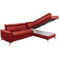 Canapé d'angle en cuir italien de luxe 5/6 places avec relax électrique et coffre, LINCOLN, rouge foncé, angle droit Canapé d'angle en cuir italien de luxe 5/6 places avec relax électrique et coffre, LINCOLN, rouge foncé, angle droit