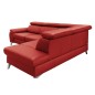 Canapé d'angle en cuir italien de luxe 5/6 places avec relax électrique et coffre, LINCOLN, rouge foncé, angle droit Canapé d'angle en cuir italien de luxe 5/6 places avec relax électrique et coffre, LINCOLN, rouge foncé, angle droit