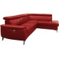 Canapé d'angle en cuir italien de luxe 5/6 places avec relax électrique et coffre, LINCOLN, rouge foncé, angle droit Canapé d'angle en cuir italien de luxe 5/6 places avec relax électrique et coffre, LINCOLN, rouge foncé, angle droit