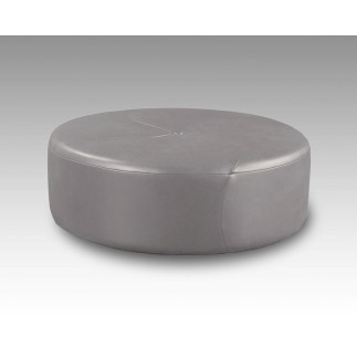 Grand pouf en cuir italien GIANT, gris clair.