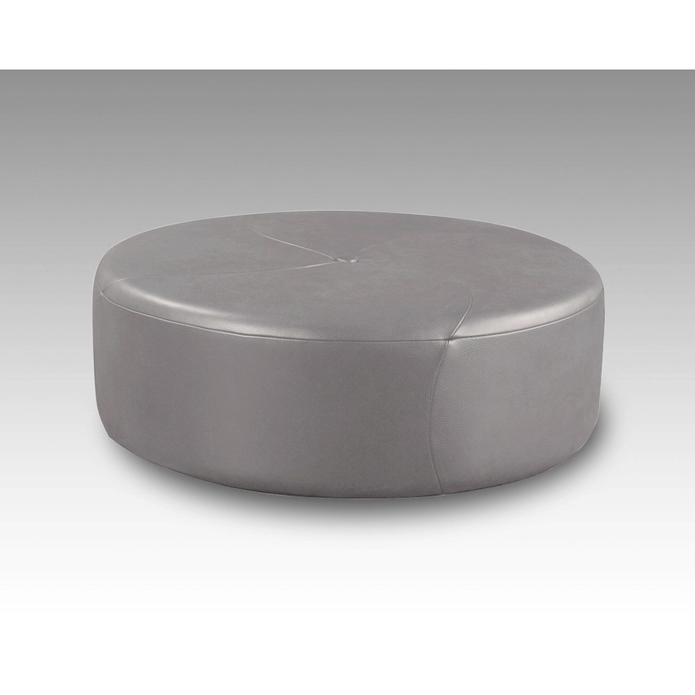 Grand pouf en cuir italien GIANT, gris clair. Grand pouf en cuir italien GIANT, gris clair.