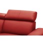Canapé d'angle en cuir italien de luxe 5/6 places avec relax électrique et coffre, LINCOLN, rouge foncé, angle gauche