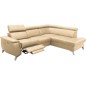 Canapé d'angle en cuir italien de luxe 5/6 places avec relax électrique et coffre, LINCOLN, beige, angle droit Canapé d'angle en cuir italien de luxe 5/6 places avec relax électrique et coffre, LINCOLN, beige, angle droit